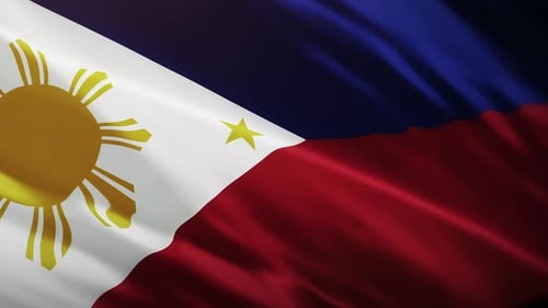Waving Flag of the Philippines with Realistic Fabric Motion