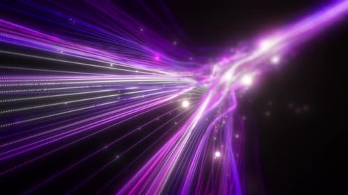 Colorful Light Streaks And Particles Data Flowing Seamless Loop