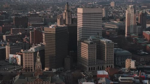 Cityscape aerial view of downtown Providence Rhode Island