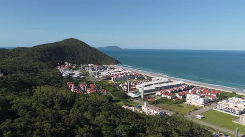 Beautiful aerial view of a serene tropical coastline featuring sandy beach as a peaceful resort of P
