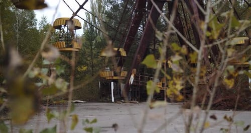 Ferris Wheel (Circular Overview) At The Abandoned Amusement Park Affected By Chernobyl Disaster In P