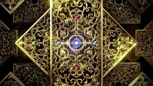 Golden Ornate Decorative Pattern Loop Background