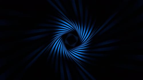 Blue Striped Spiral Hypnotic Tunnel Background Vj Loop In 4K