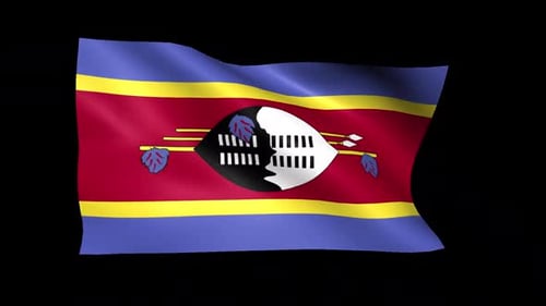 Eswatini National Flag Realistic Waving Animation Loop