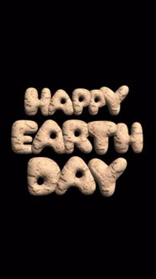 Happy Earth Day Text Reveal with Natural Earth Texture