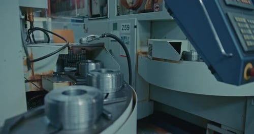 Metal Parts on the Conveyor