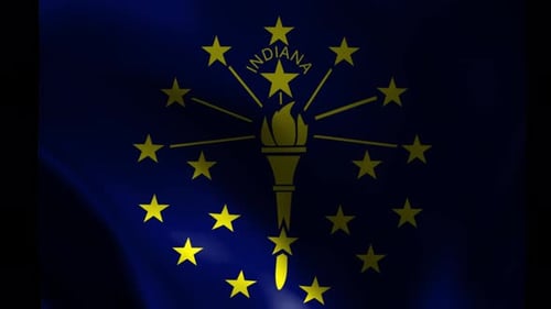 Waving Indiana State Flag Loop Animation