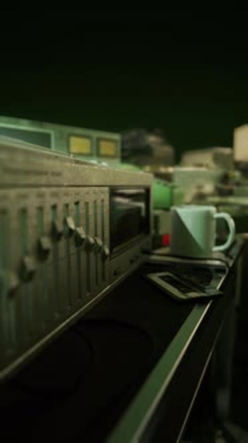 Verschwommene Aufnahme verschiedener Elektronikgeräte