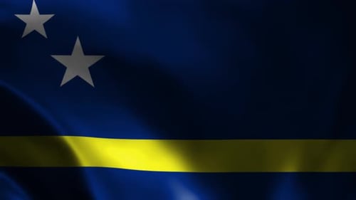 Animated Curaçao National Flag Waving in Wind