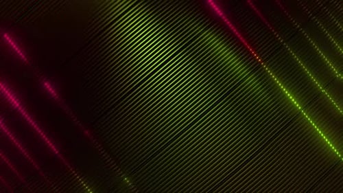 Abstract Diagonal Grid Background with Moving Green and Red Lights