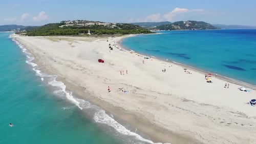 The famous head of the beautiful and wonderful beach of Possidi, Halkidiki, Greece.
