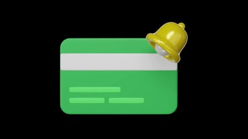 3D Animated Credit Card Notification Bell