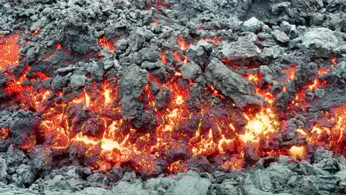 Lava Flow of the Mauna Loa Volcano Eruption on Hawaii Big Island in 2022