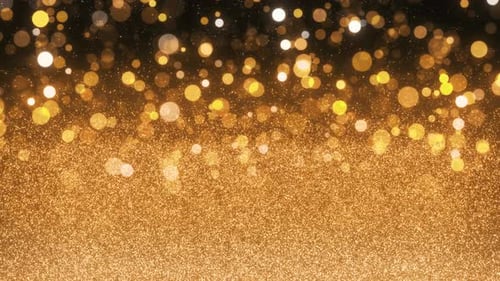 Golden Glitter Bokeh Animation – Festive Celebration Sparkle Background Loop