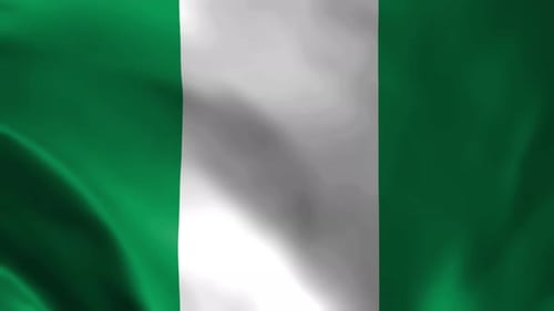 Realistic Waving Flag Of Nigeria Motion Background Loop