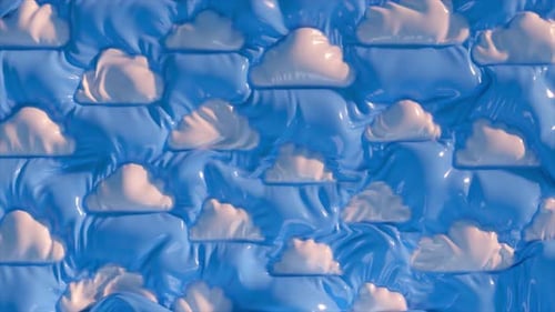 Glossy White Clouds on a Shiny Blue Background Creating a Calm and Serene Pattern