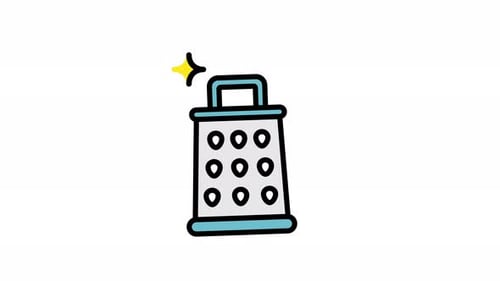 Animated cheese grater icon . Seamless looping video with alpha channel