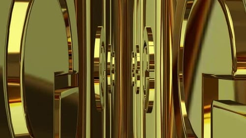 Luxury Golden Geometric Shapes Loop Background