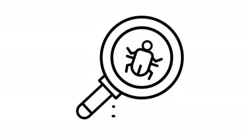 Magnifying Glass Bug Search Outline Icon Animation