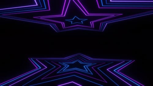 Purple and blue blinking neon stars vj loop animation