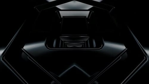 Dark Glossy Geometric Tunnel Rotation Loop Background