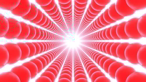 Red Balls Tunnel To The Light Background Vj Loop In HD