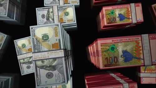 US Dollar and Bolivia Boliviano money exchange loop