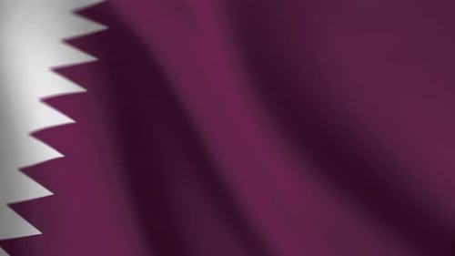 Waving Qatar Flag Seamless Loop Background