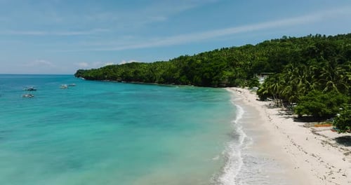White Beach in Tropical Island Samal Island Philippines