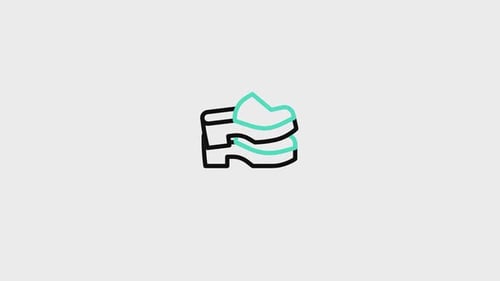 Animated Minimalist Shoe Icon Drawing Reveal