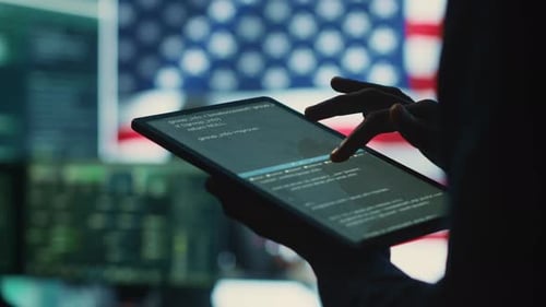 Anonymous Coder Works at Night with Tablet
