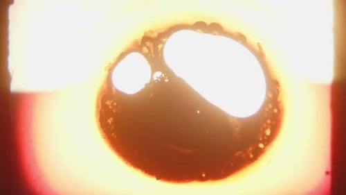 Abstract Liquid Texture Expanding in Extreme Close Up