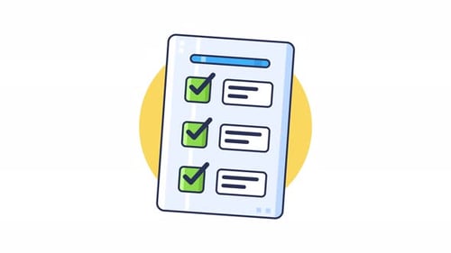 Task list with checklist boxes looping animation