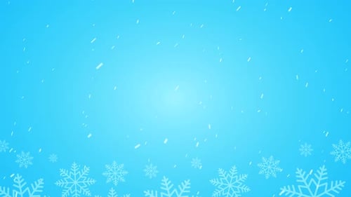 Christmas snowflake frame motion graphics with lights and particles on blue background. Winter frame