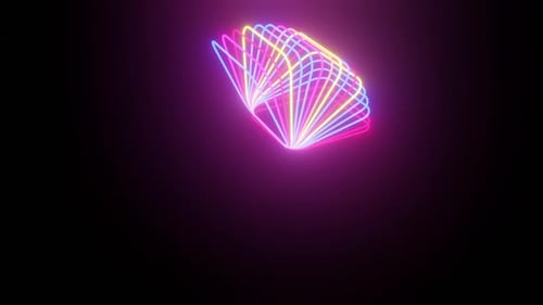 Abstract Neon Glowing Lines Loop Background Animation