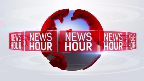 Dynamic News Broadcast Intro with Spinning Globe and Headline Text