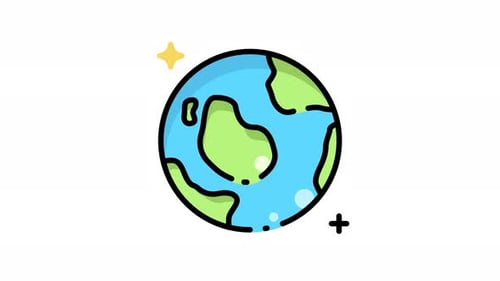 Earth with a star icon animation design