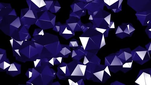 Midnight Blue Abstract Geometric Polygonal 3D Background Loop