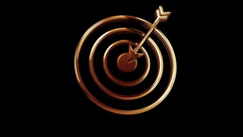 Objetivo: estrategia empresarial, símbolo, concepto digital