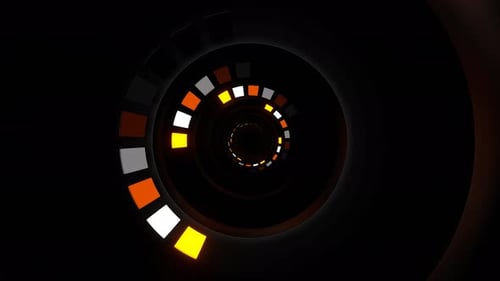 Orange And White Neon Slow Strobe Rings Background Vj Loop In 4K