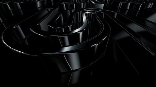 Glossy Black Geometric Shapes Abstract Motion Background