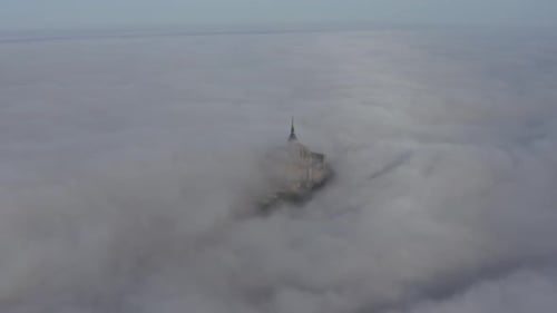 Aerial view of Mont Saint-Michel, France.