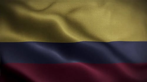Realistic Waving Flag of Colombia Animation