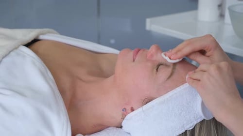 Woman Getting Facial at Beauty Clinic