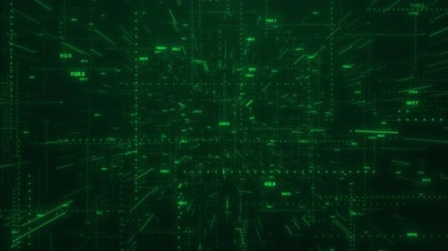 3D Big Data Machine Learning Algorithms Analysis Technology Binary Code Network Data Flood Modern