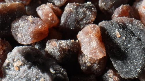 Close up Black Salt Crystals Texture