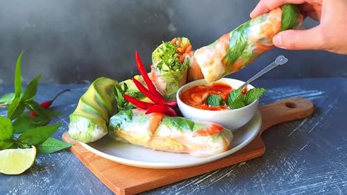 Fresh Vietnamese Spring Rolls Recipe Healthy Summer Rolls Dipping Sauce