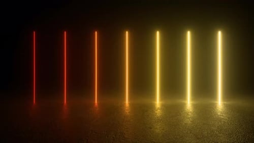 Dark Room Illuminated by Red Ceiling Light