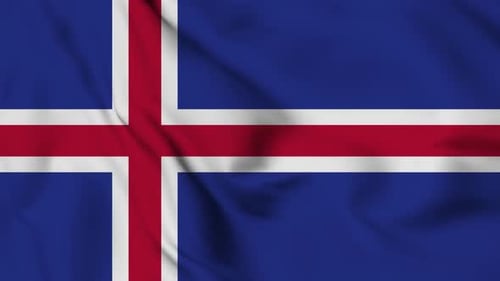 Iceland Flag Waving Seamless Loop Animation