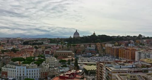Aerial View of St Peter's Basilica in the Vatican Roma
